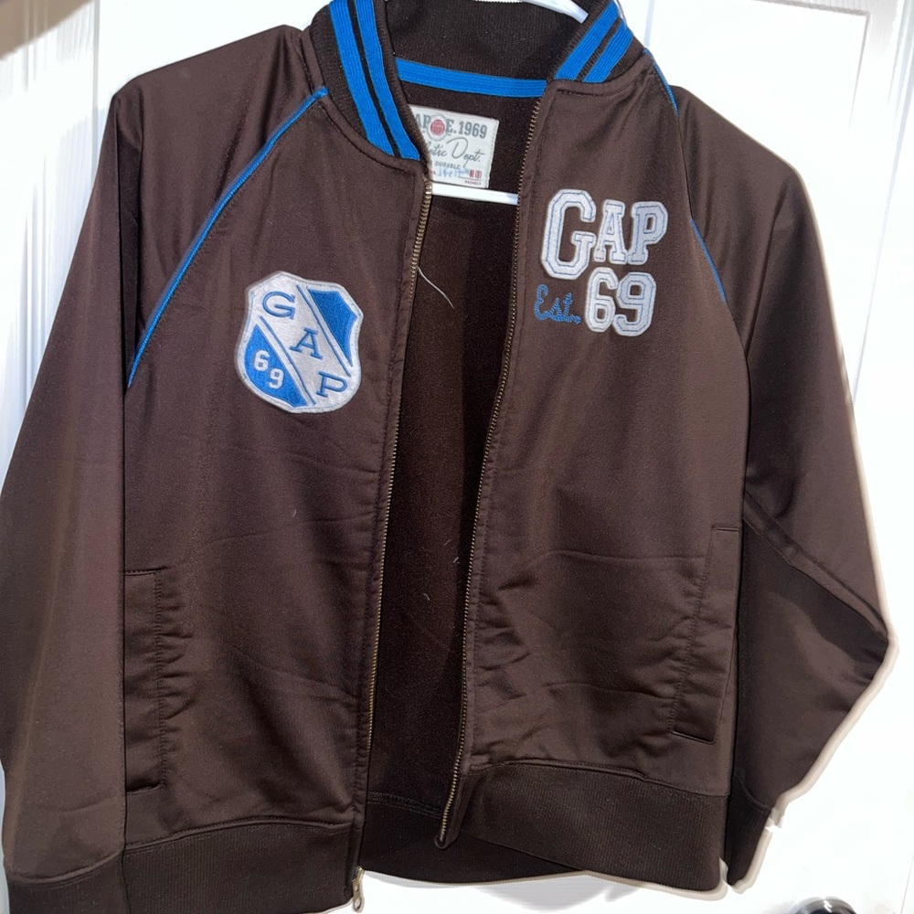 Vintage gap brown zip up with blue